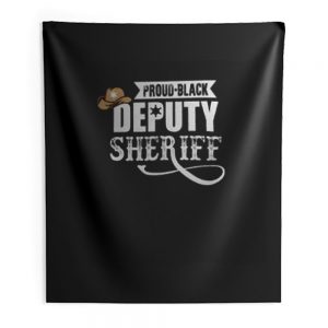 Proud Black Deputy Sheriff Indoor Wall Tapestry