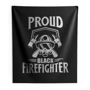 Proud Black Firefighter Indoor Wall Tapestry