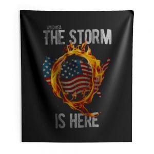 Qanon Wwg1wga Q Anon The Storm Is Here Patriotic Indoor Wall Tapestry