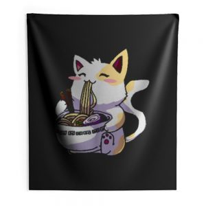 Ramen Cat Shirt Kawaii Anime Japanese Noodle Cat Lovers Funny Indoor Wall Tapestry