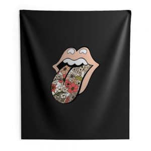 Rolling stones 70s floral Indoor Wall Tapestry