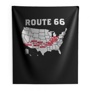 Route 66 Map Indoor Wall Tapestry