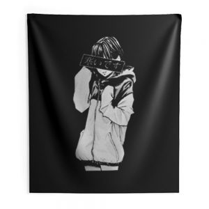 Sad Japanese Aesthetic Graphic Anime Indoor Wall Tapestry
