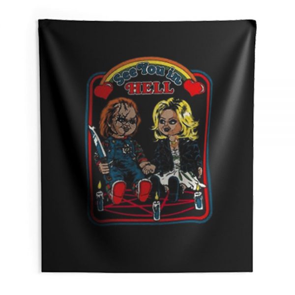 See In You In Hell Chucky Indoor Wall Tapestry