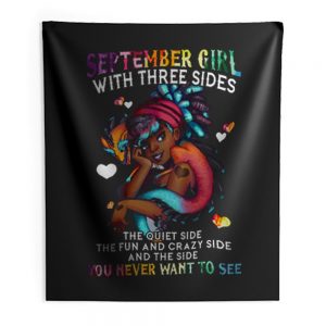 September Girl With Three Sides Indoor Wall Tapestry