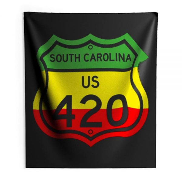South Carolina Highway 420 in Rasta Colours Indoor Wall Tapestry