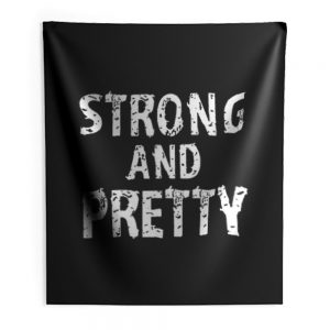 Strong And Pretty Funny Strongman Workout Gym Indoor Wall Tapestry