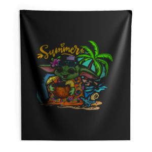 Summer Beach Yoda Indoor Wall Tapestry