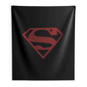 Superboy Superman Costume Red On Black Shield Dc Comics Indoor Wall Tapestry