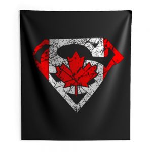 Superhero Dad Canadian Flag Indoor Wall Tapestry
