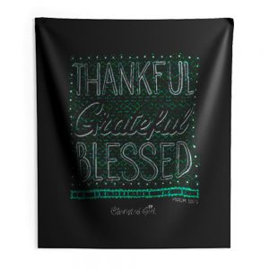 Thankful Grateful Blessed Indoor Wall Tapestry