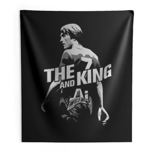 The King and AI White Text Indoor Wall Tapestry