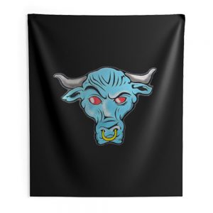 The Rock Blue Brahma Bull Logo Indoor Wall Tapestry