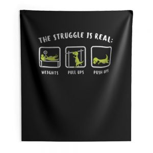 The Struggle Is Real Dinosaur Fitness Indoor Wall Tapestry