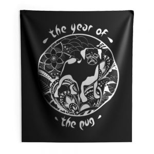 The Year of the Pug Indoor Wall Tapestry