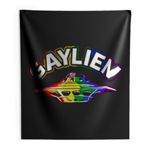 UFO Gay Pride Gaylien Funny Gay Pride Indoor Wall Tapestry