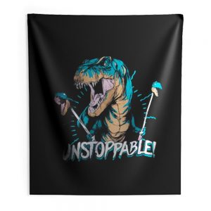 Unstoppable T Rex Indoor Wall Tapestry