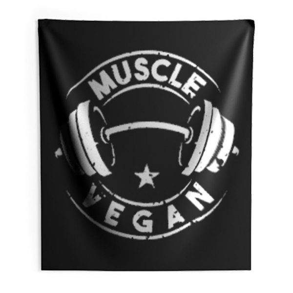 Vegan Muscle Funny Vegan Saying Vegetarian Indoor Wall Tapestry