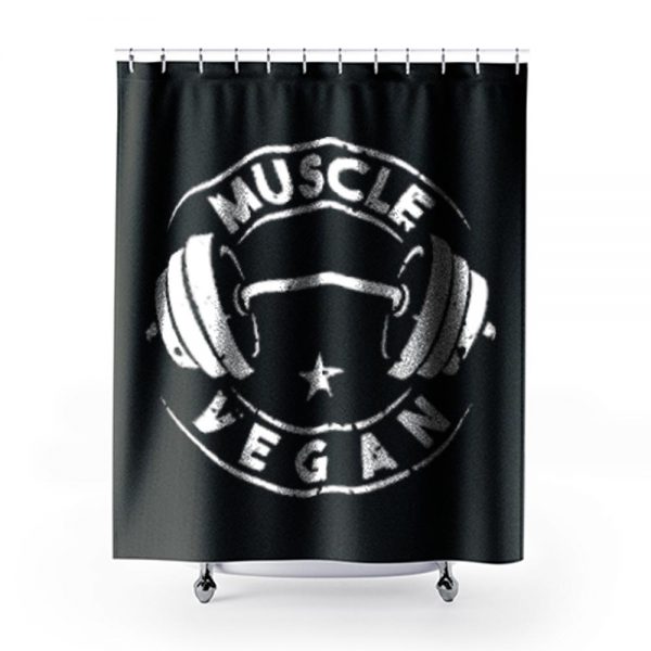 Vegan Muscle Funny Vegan Saying Vegetarian Shower Curtains