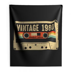 Vintage 1980 Made in 1980 40th birthday Gift Retro Cassette Indoor Wall Tapestry