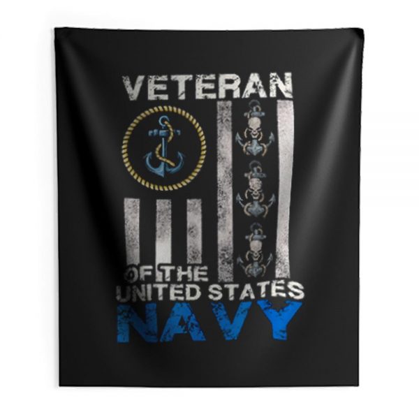 Vintage Veteran Us Navy Indoor Wall Tapestry