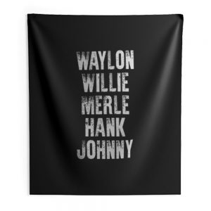Waylon Jennings Willie Nelson Merle Haggard Johnny Cash Hank Album Indoor Wall Tapestry
