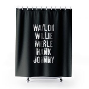 Waylon Jennings Willie Nelson Merle Haggard Johnny Cash Hank Album Shower Curtains