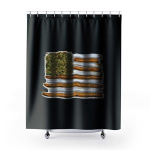 Weed Flag America High Drug Funny Shower Curtains
