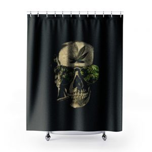 Weed Marijuana Skull Smoking Shower Curtains