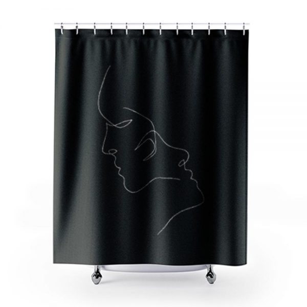 Within Line Art Shower Curtains