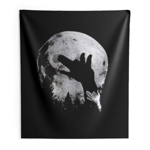 Wolf Shadow Puppet Unique Moon Outdoor Hike Camp Indoor Wall Tapestry