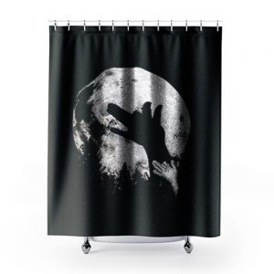 Wolf Shadow Puppet Unique Moon Outdoor Hike Camp Shower Curtains