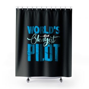 Worlds Okayest Pilot Shower Curtains
