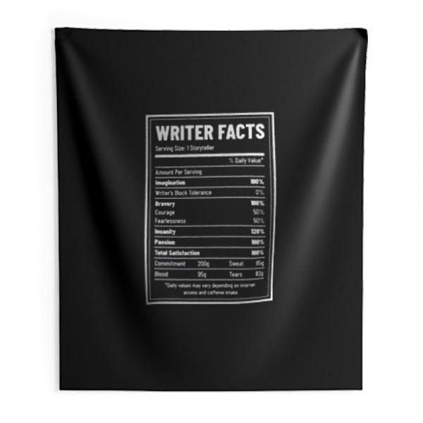 Writer Nutrition Facts Indoor Wall Tapestry
