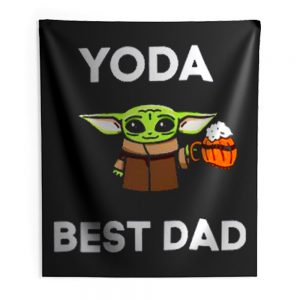Yoda Best Dad Baby Yoda Take A Beer Funny Star Wars Parody Indoor Wall Tapestry