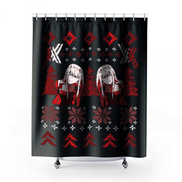 Zero Two Christmas Darling in the Franxx Shower Curtains