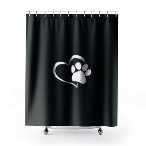 heart and Paw Dog Shower Curtains