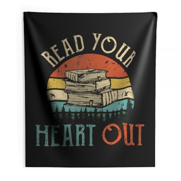 read your heart out reading book librarian teacher Indoor Wall Tapestry