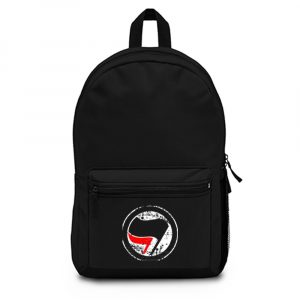 Antifa Red and Black Flag Antifascist Action Backpack Bag