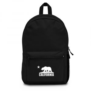 California Bear White Backpack Bag
