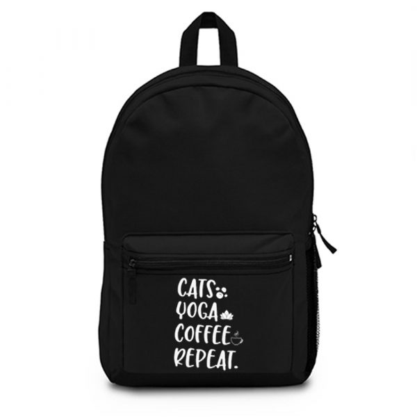 Cats Coffee Caffeine Yoga Backpack Bag
