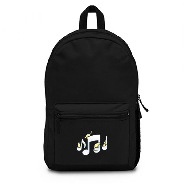 Cats Playing On Musical Notes Backpack Bag