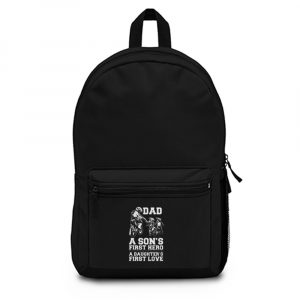 Dad A Sons First Hero A Daughters First Love Backpack Bag