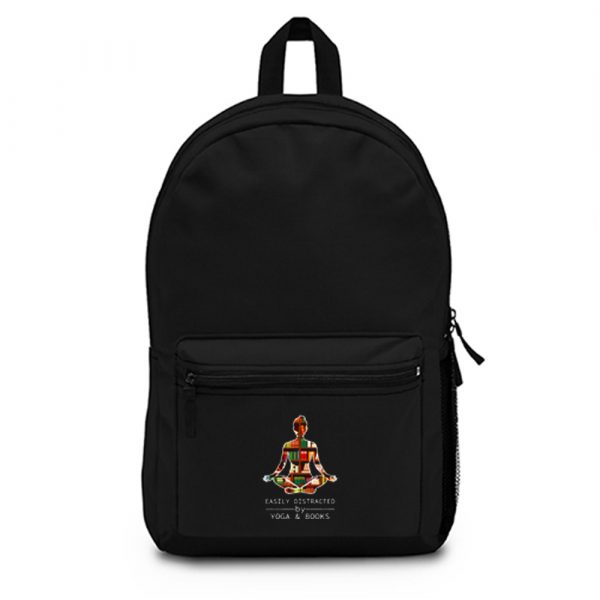 Easily Distracted by Yoga and Books Backpack Bag