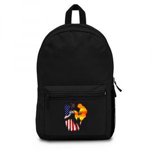 Father and son Usa Flag Backpack Bag