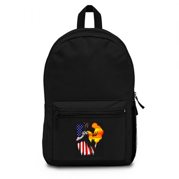 Father and son Usa Flag Backpack Bag