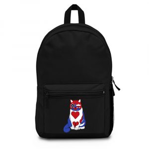 Funny Cat 4th of July American Flag Backpack Bag