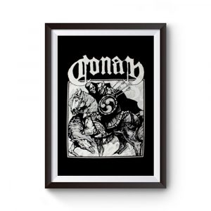 CONAN HORSEBACK BATTLE BLACK Premium Matte Poster
