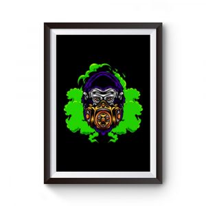 Gorilla with Gas Mask Illustration Premium Matte Poster