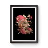 Life and Death Skull Flowers Premium Matte Poster